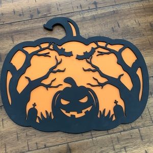 Hand Crafted Wooden "Halloween Spooky Graveyard " Door Hanger Laser Cut